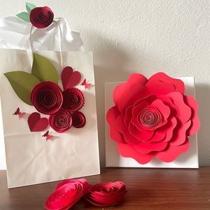 Flower on canvas art gift set